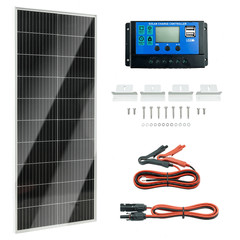 100W 12V Monocrystalline Solar Panel Kit w/ 20A PWM Charge Controller