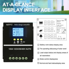 60A 80A 100A Solar Charge Controller 12V-48V Auto Max 90V PV In,No Need Tariffs