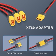 XT60 Splitter Extension Cable 1 Female to 3 Male Connector Adapter,12AWG XT60…