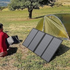 60W Foldable Solar Panel for 100W~350W Portable Power Station | 18V Black/Gray