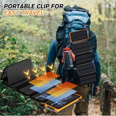 46800mAh Portable Solar Charger Foldable 6 Panels Power Bank Waterproof Camping