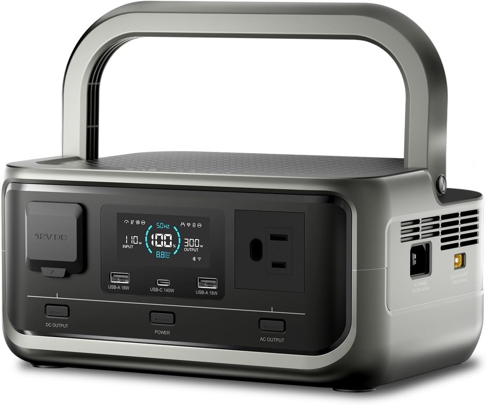 Portable Power Station LiFePO4 Battery 300W Solar Generator UPS for Camping RV