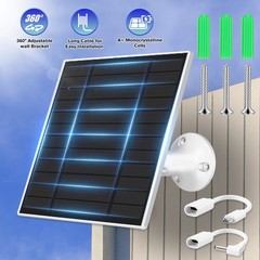 5W Solar Panel Power USB C Battery Charger For CCTV Camera Security Cam Outdoor