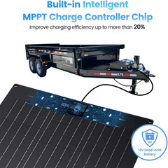 Solar Battery Charger Maintainer 20W Solar Panel Kit for Dump Trailer Built-In