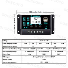 10000W Solar System Complete Set Dual USB Inverter 110V 300W Solar Panel 100A A