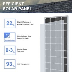 300W Monocrystalline Solar Panel 23% High Efficiency Off-Grid Power Home Camping