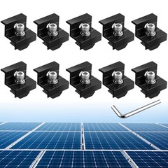 10pcs Solar Panel End Clamp 30mm/35mm, Aluminum Z Brackets for Solar Panels S…