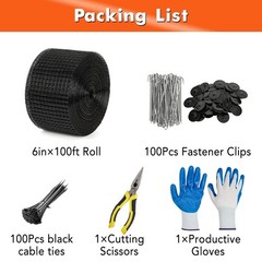 6 IN x 50/100/120 FT Heavy-Duty PVC Coated Mesh Solar Panel Bird Guard W/Clips