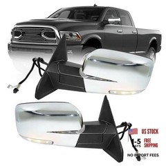 Chrome Power Folding Side Mirrors for Dodge Ram 1500 2500 3500 2013-2018 () Left