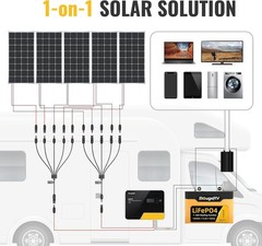 Solar Y Connector Solar Panel Parallel Connectors Extra Long 1 to 5 Solar Bra…