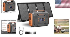 Portable Solar Generator 300W Battery Pack with 60W Panel for Camping RV Outd…