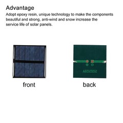 Mini Solar Panel Cell 3V 125mA 0.375W 52mm x 52mm for DIY Project Pack of 10
