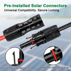Solar Cable 10FT, 8AWG Solar Extension Cable with Male & Female Solar Connect…