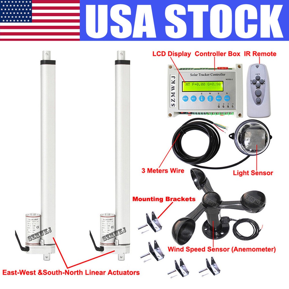 Complete Dual Axis Solar Tracker -Solar Panel Tracking System Sunlight Track Kit