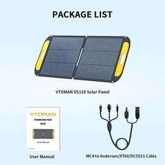 VTOMAN VS110 Portable Solar Panel 110W 19V 23% Efficiency Foldable Solar Panel