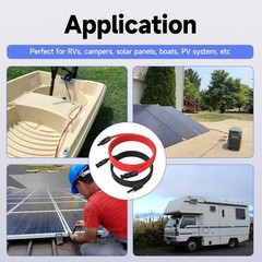 20FT 10 AWG Solar Panel Extension Cable for RVs, Boats and PV Systems