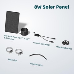 Birdfy 8W Solar Panel for Smart Bird Feeder Camera, Type-C Charger for Birdfy Fe