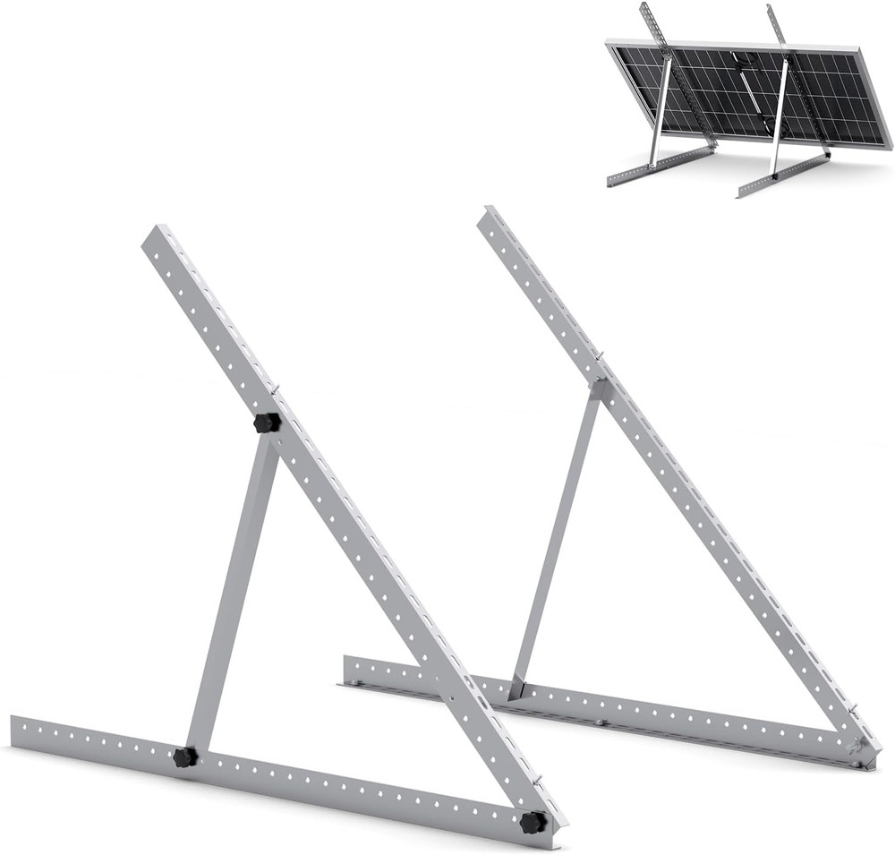 41In Adjustable Solar Panel Mount Brackets with Foldable Tilt Legs, Aluminum Mou
