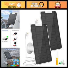 5W Solar Panel for Nest Camera – IP65 Waterproof, 13ft Cable, 2 Pack, Outdoor/In