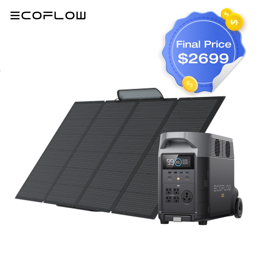 EcoFlow DELTA Pro 3600Wh Portable Power Station+400W Solar Panel Solar Generator