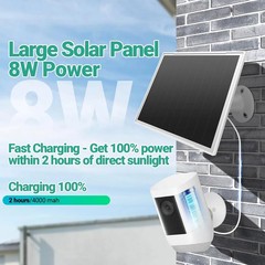 2 Pack Solar Panel for Ring Camera/Wyze Cameras, 8W Solar Charger Compatible …