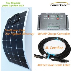 Semi-Flexible Bendable Lightweight 100w 100 Watt Solar Panel Kit for 12v Battery