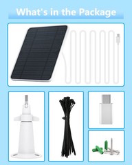Solar Panel for Security Camera, 5W Solar Panel Charger Compatible with Eufyc…