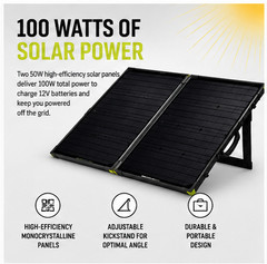 100W Solar Panel Kit 10A Charge Controller Goal Zero Boulder 100 Briefcase NEW
