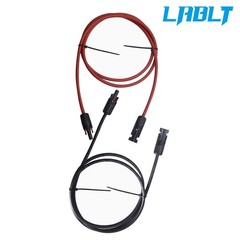 LABLT 5 Feet 12 AWG Black + Red Solar Panel Extension Cable Wire Connector