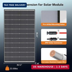 200W Bifacial Solar Panel, N-Type 16BB Monocrystalline Solar Panel, 25% High Eff