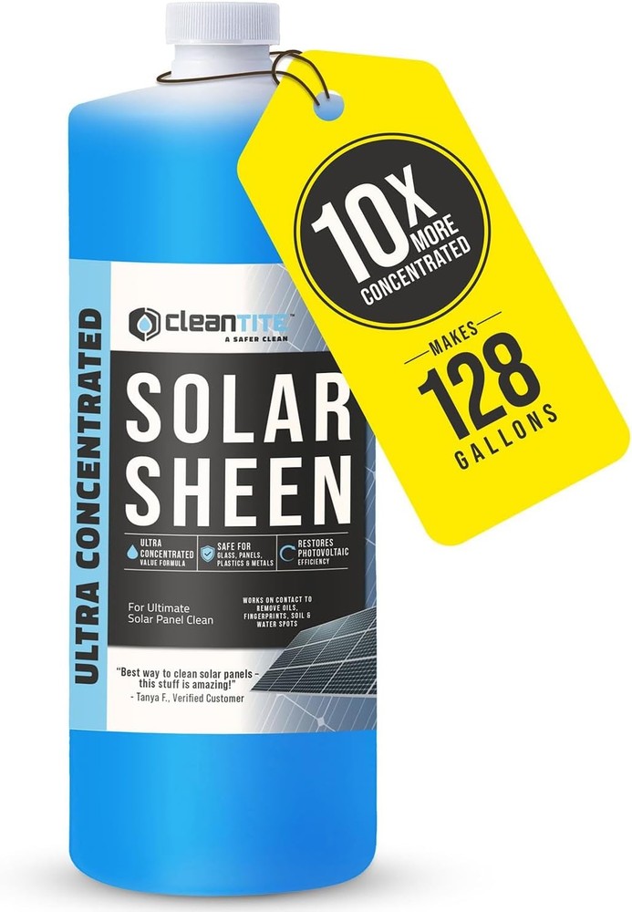 Solar Panel Cleaner Solar Sheen Makes 128 Gallons Super Concentrated Glass &