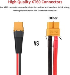 10AWG 2FT XT60 Extension Cable – Weatherproof Male-Female Connector for RC & …