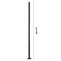 10ft Black Galvanized Steel Outdoor Parking Lot Lighting Post With Ground Cage