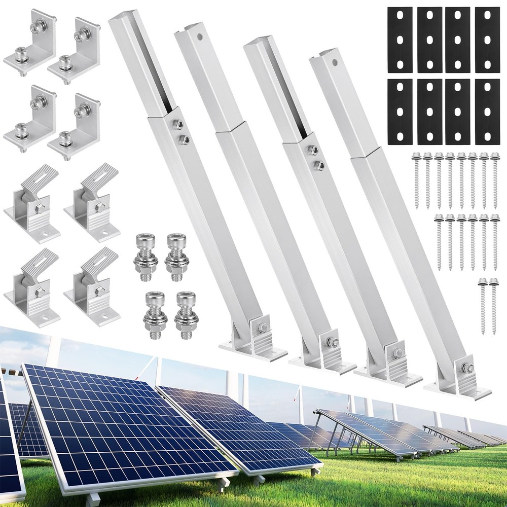 2 Sets Adjustable Solar Panel Tilts Mount Brackets Aluminum Alloy Mounting Br…