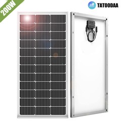TATOODAA 200W Solar Panel 12V Mono Home Off Gird Battery Charging Power 200 Watt