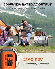 Solar Powered Generator 300W Rated, Portable Solar Generator with Solar Panel