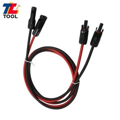 1 Pair 5ft 10AWG Black + Red Solar Panel Extension Cable Wire Connector