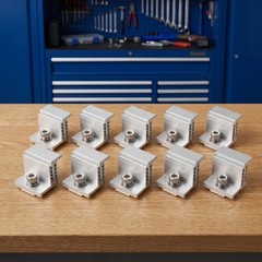 10Pcs Adjustable Aluminum Solar Panel End Clamps Silver Mounting Kit
