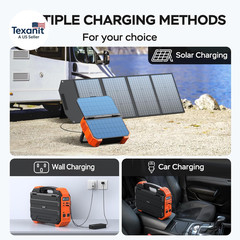 Portable Power Station 1600W (Peak 3200W), Built-In Solar Panel, 1024Wh Lifepo4