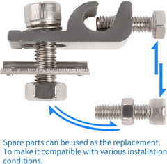8Sets Solar Panel Photovoltaic Bolt-On Coupling Earthing Ground Lug Cable Clamp