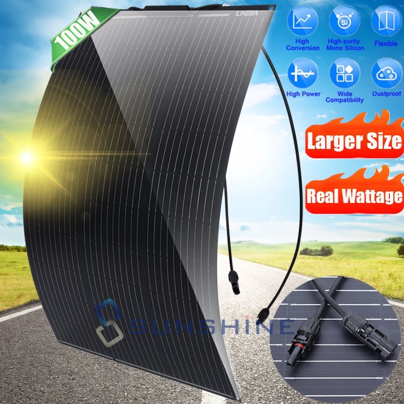 400W 200W Mono Flexible Solar Panel Kit Power Station Generator RV Boat Camper