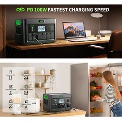 2400W/1843.2Wh LiFePO4 Lithium Battery Portable Power Station Outdoor Camp Power