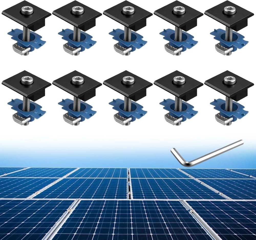 10Pc Solar Panels 30Mm/35Mm Mid Clamps for Unistrut Aluminium Panel Ship From US