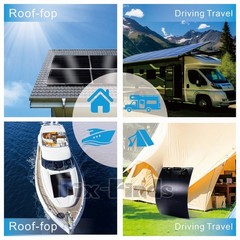 200W/400W 12/24V Solar Panel Mono HighEfficiency PV for Sunshed Camping Generate