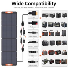 N-Type 16BB 220W Portable Solar Panel for EF/Jackery/Bluetti/Anker 220 Orange