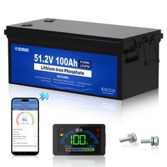 48V 100Ah Golf Cart Battery Lithium LiFePO4 Deep Cycle Bluetooth Solar RV