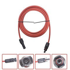 Munirater 10 AWG 15ft 1 Pair Solar Panel Extension Cable Wire Connector