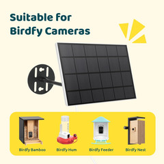 Solar Panel for Bird Feeder Camera Only, Type-C Charger, IP65 Waterproof for Out