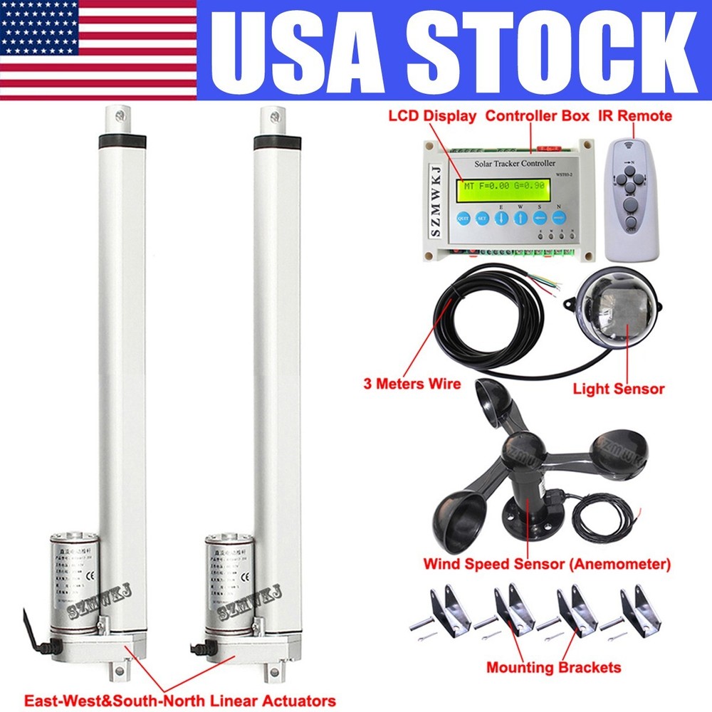 DC 12″ Linear Actuator &LCD Controller &Anemometer for PV Solar Tracking Tracker