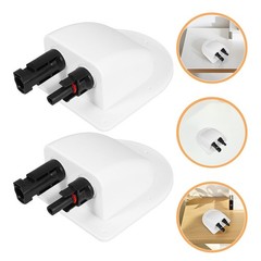 2Pcs Dual Wire Entry Glands Solar Cable Connector ABS White Outdoor Housing